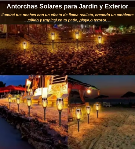 Lámpara de Jardín LED Antorcha Moderna Estaca Pack x6