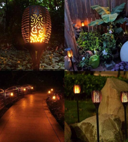 Lámpara de Jardín LED Antorcha Moderna Estaca Pack x6