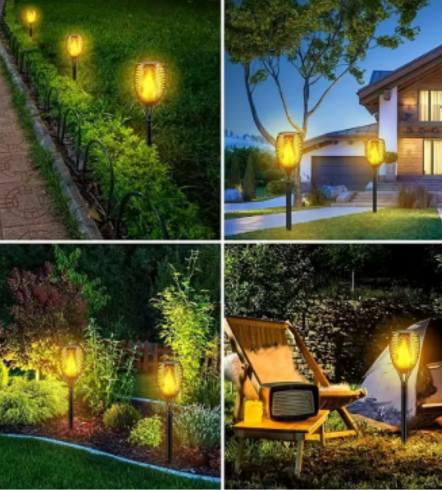 Lámpara de Jardín LED Antorcha Moderna Estaca Pack x6